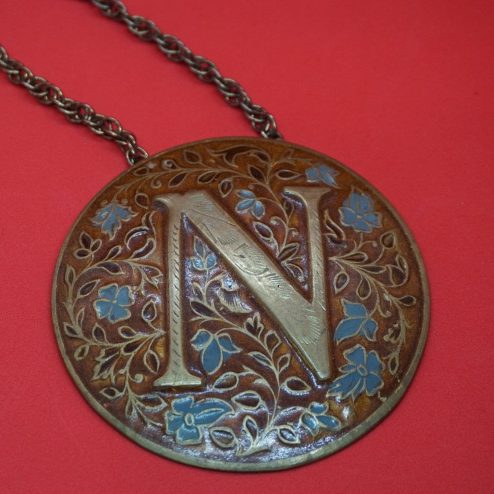 Vintage Hands of Light Medallion Necklace  (N)